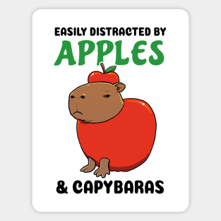 Easily Distracted by Apples and Capybaras Magnet